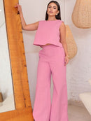 Conjunto Feminino Alfaiataria em Linho – Calça + Blusa Elegante